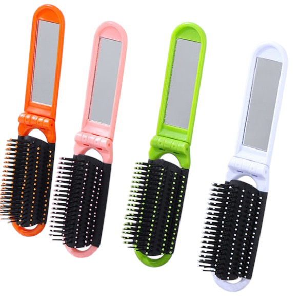 Oblong Folding Brush with Mirror view 2
